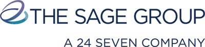 Logo for The Sage Group, with tagline A 24 Seven Company
